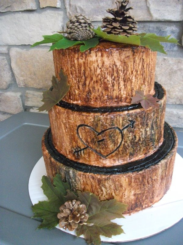 Tree Stump Wedding Cake
 Tree trunk cake for all the LOGGERS This one goes out to