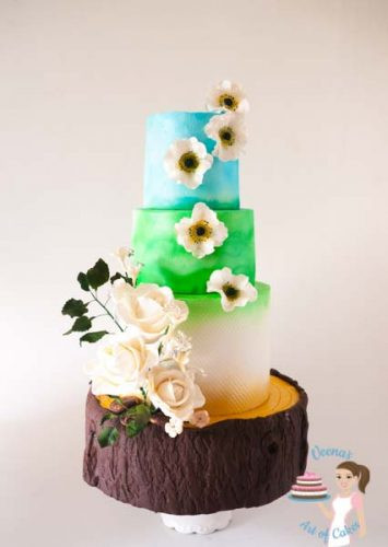 Tree Stump Wedding Cake
 Summery Tree Stump Wedding Cake Veena Azmanov