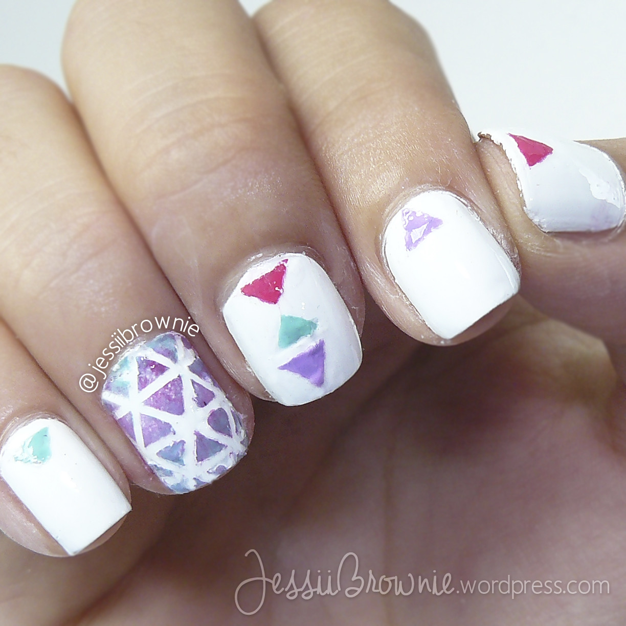 Triangle Nail Designs
 Galaxy and triangles Nail Art – JessiiBrownie