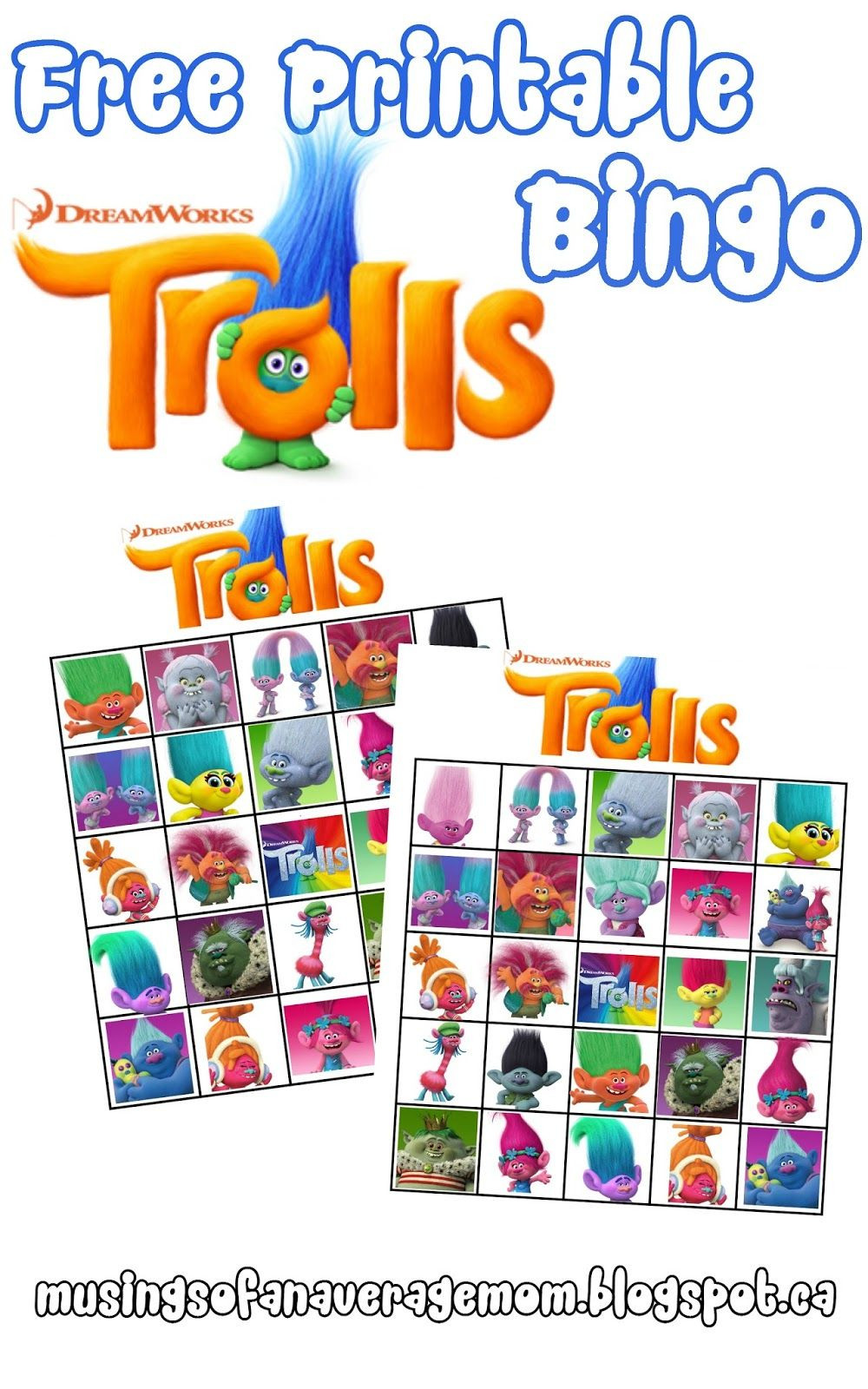 Trolls Party Game Ideas
 free printable trolls bingo troll party