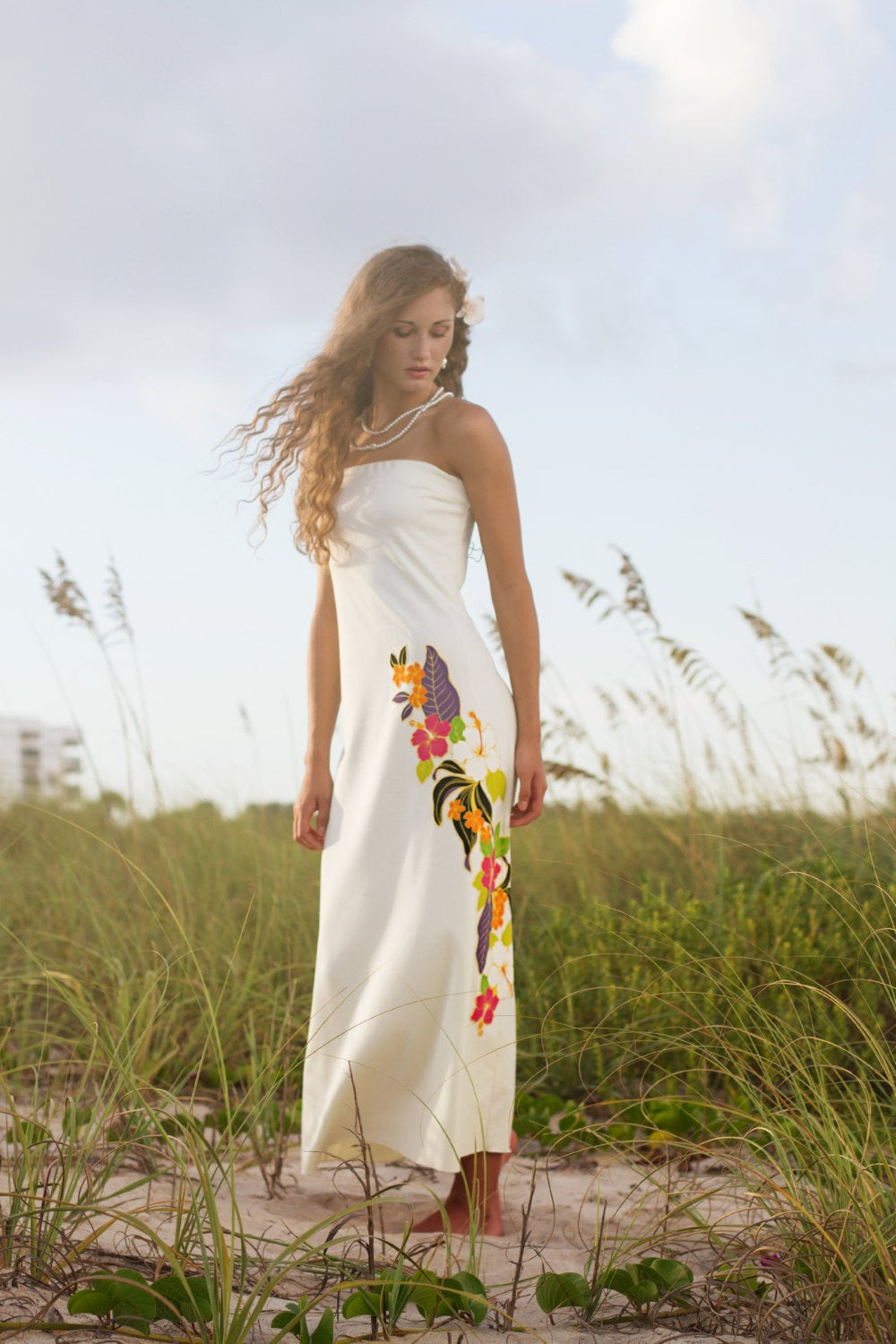 Tropical Wedding Dresses
 Top Selling Strapless Hawaiian Wedding by ishkabibblesdesigns