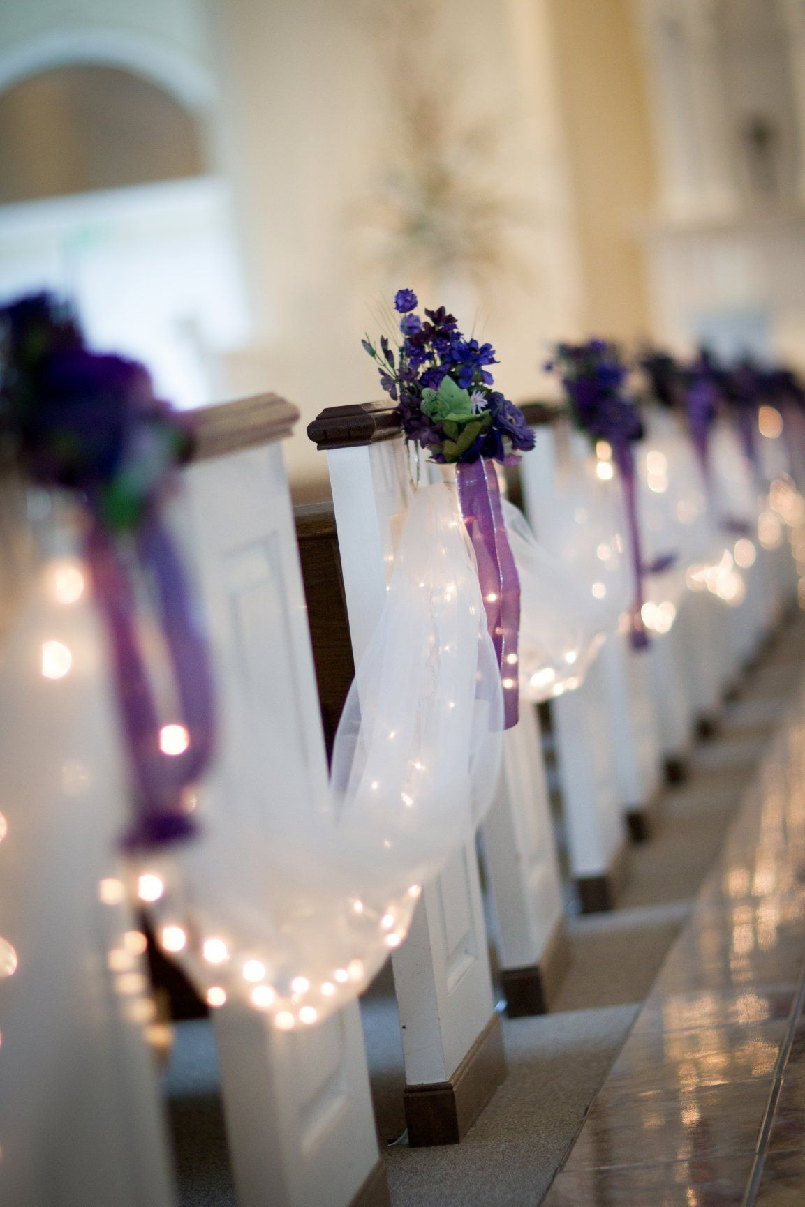 Tulle And Lights Wedding Decor
 Chapel Ceremony Enhancements Tulle Aisle Drape White