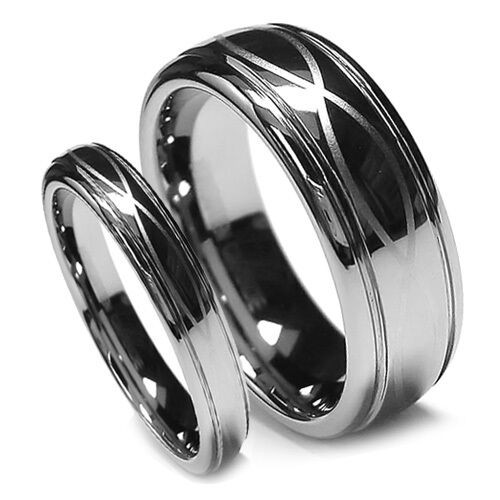 Tungsten Wedding Band Sets
 Matching Wedding Band Set Tungsten Rings Infinity Design