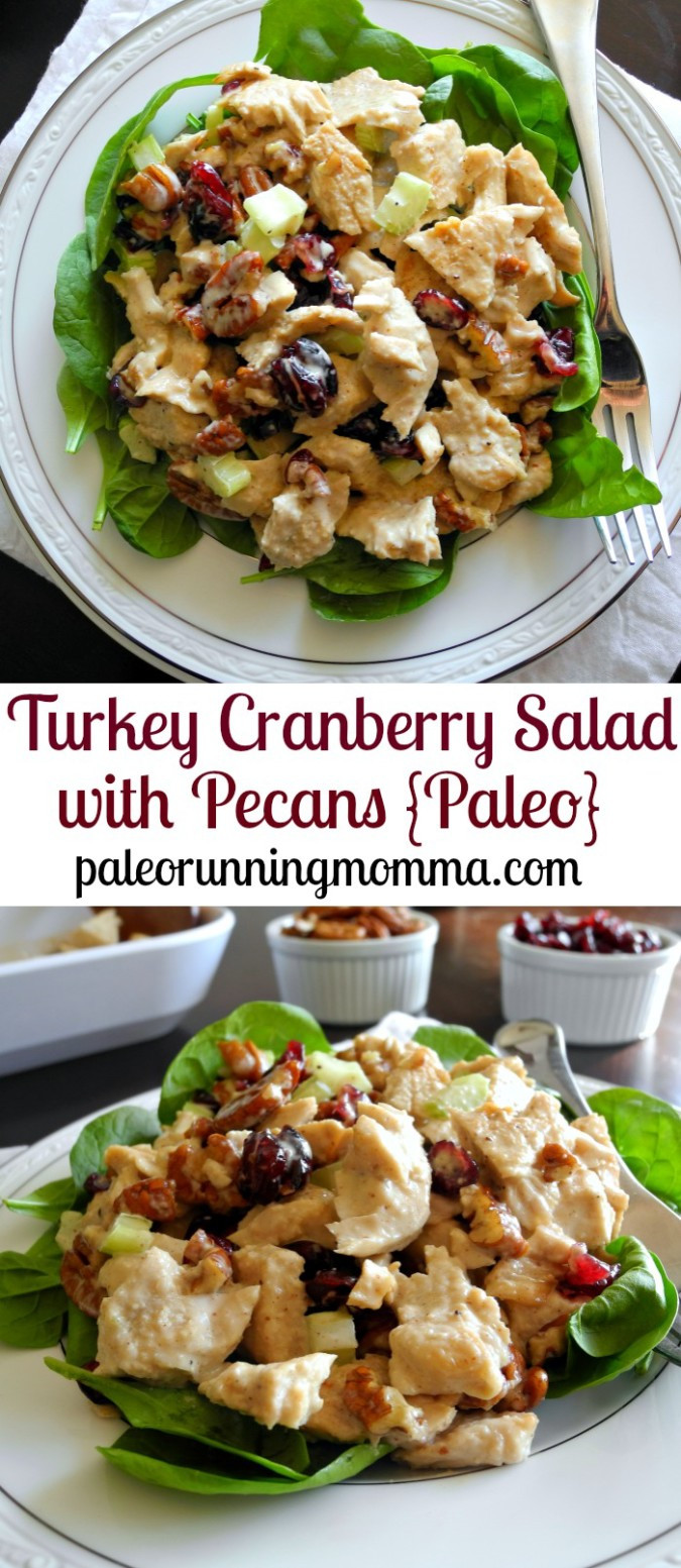 Turkey Cranberry Salad
 Paleo Turkey Cranberry Salad with Pecans