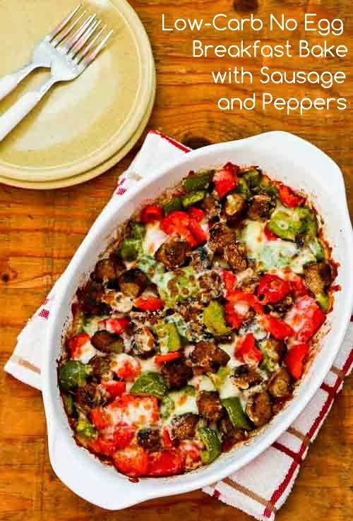 Turkey Sausage Recipes Low Carb
 Low Carb No Egg Breakfast Bake with Sausage and Peppers