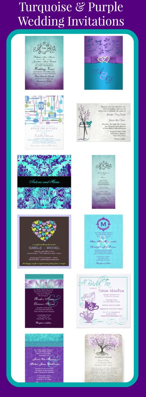 Turquoise And Purple Wedding Invitations
 Turquoise and Purple Wedding Invitations for brides using