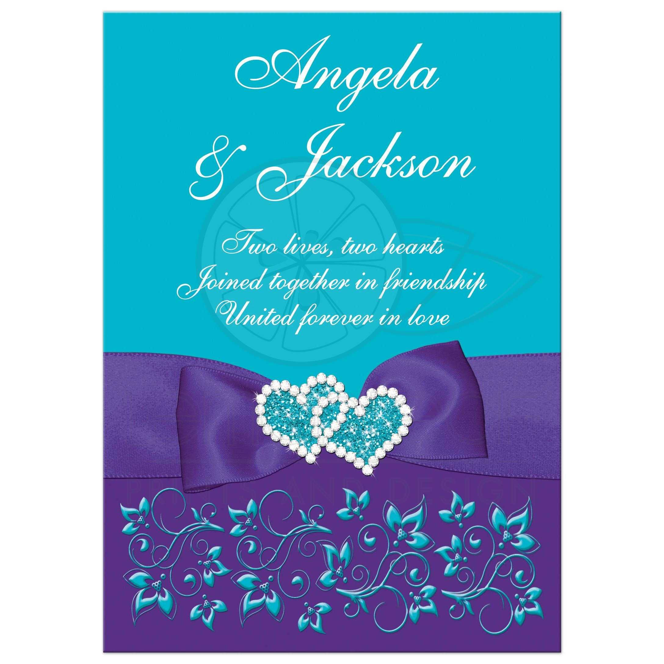 Turquoise And Purple Wedding Invitations
 Turquoise Purple White Floral Wedding Invite