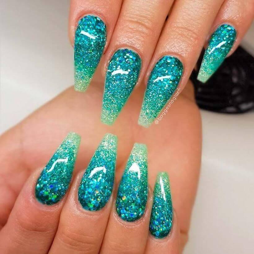 Turquoise Glitter Nails
 60 Catchy Summer Nail Designs for Fun Loving Women – Page