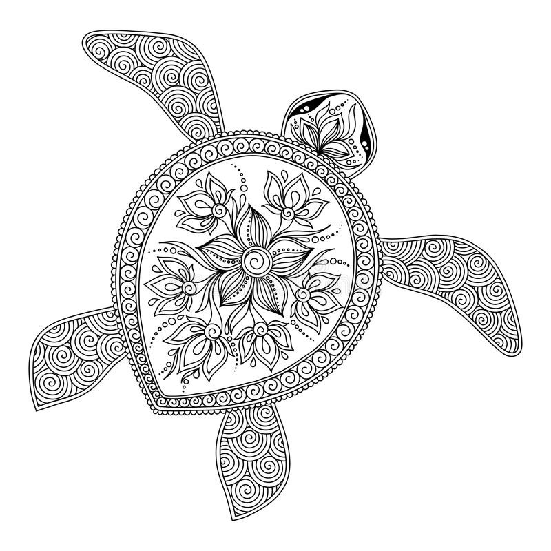 Turtle Coloring Pages For Adults
 Pattern For Coloring Book Decorative Graphic Turtle