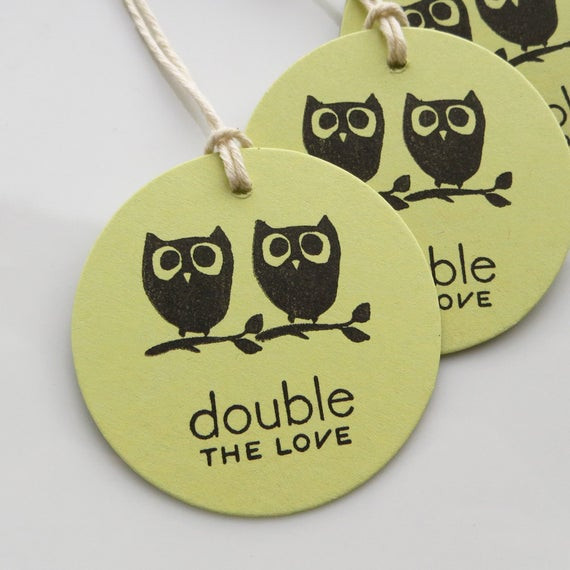 Twins Baby Shower Party Favors
 Items similar to Twin Baby Shower Tags Owls Double the