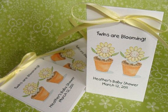 Twins Baby Shower Party Favors
 Twins Baby Shower Flower Seeds Party Favors by SuLuGifts