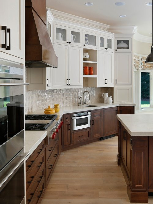 Two Colored Kitchen Cabinets
 White Upper Cabinets Ideas Remodel and Decor