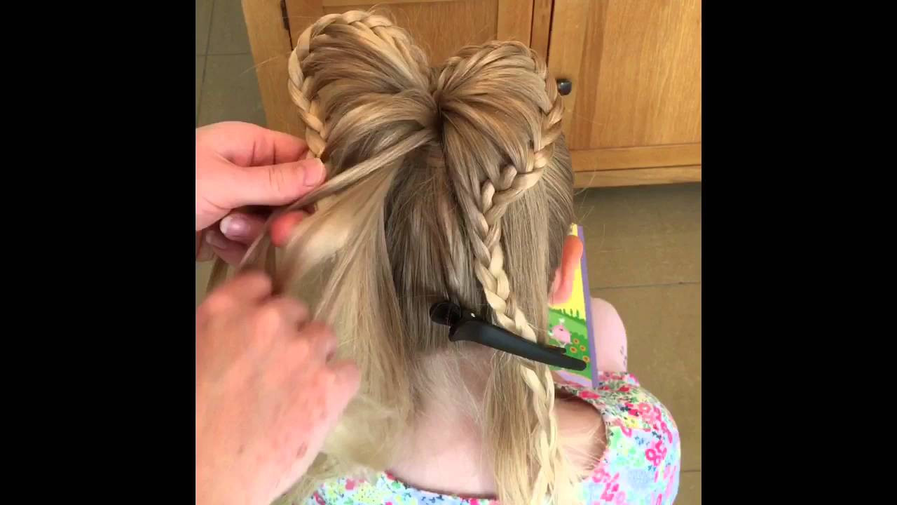 Two Little Girls Hairstyles
 Braided Heart Ponytail by Two Little Girls Hairstyles