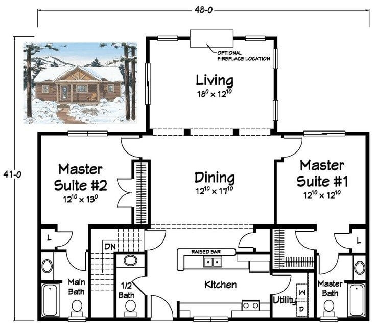 Two Master Bedroom Floor Plan
 Beautiful House Plans with Two Master Bedrooms New Home