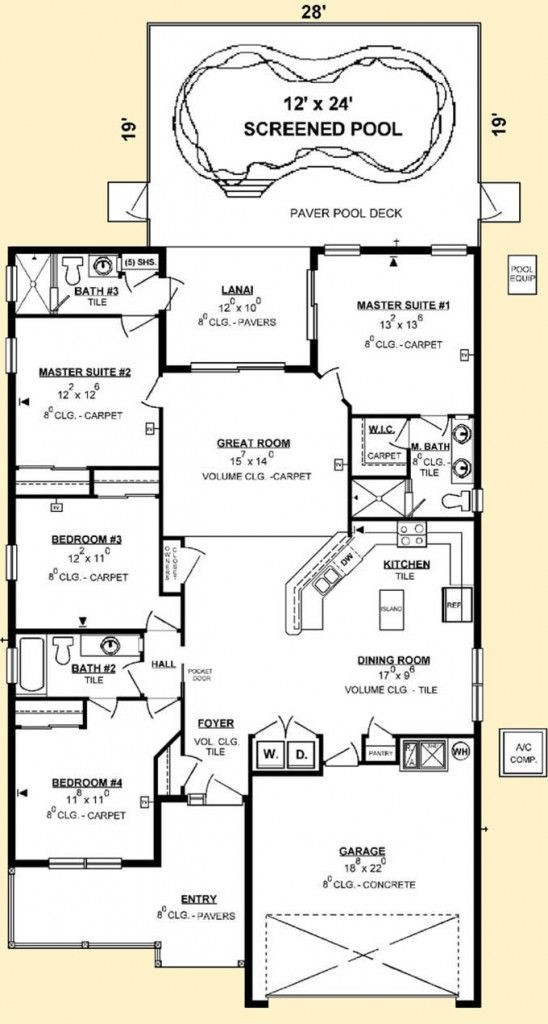 Two Master Bedroom Floor Plan
 Luxury House Plans With Two Master Suites
