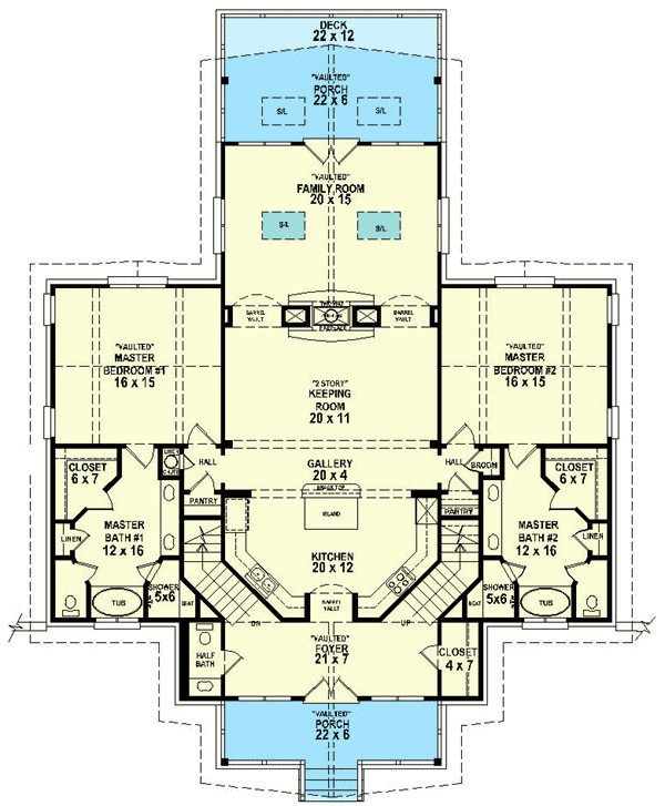 Two Master Bedroom Floor Plan
 Dual Master Suites SV