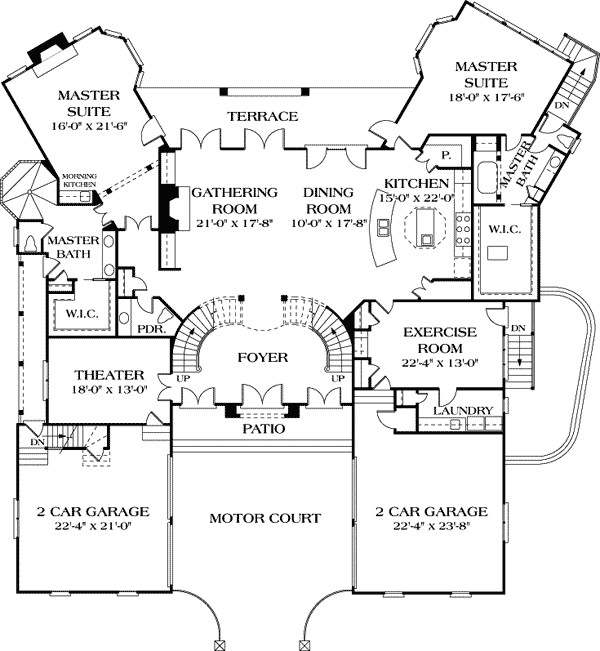 Two Master Bedrooms Floor Plans
 Plan LV Dual Master Suites