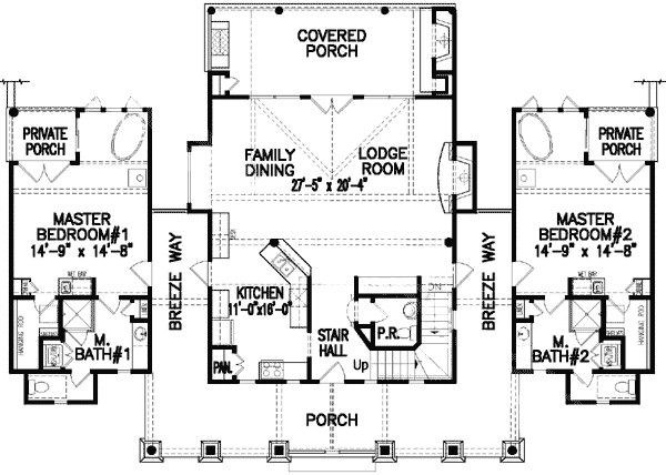 Two Master Bedrooms Floor Plans
 Plan GE Dual Master Bedrooms