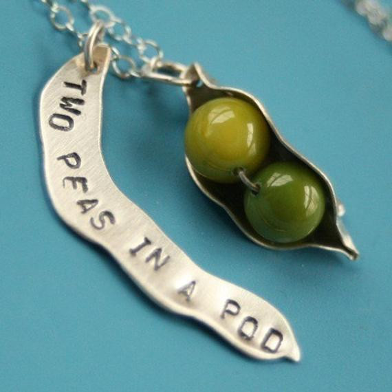 Two Peas In A Pod Necklace
 Two Peas in a Pod Charm Necklace