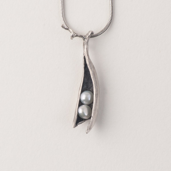 Two Peas In A Pod Necklace
 Two Peas in a Pod Necklace Silver Michael Michaud Jewelry