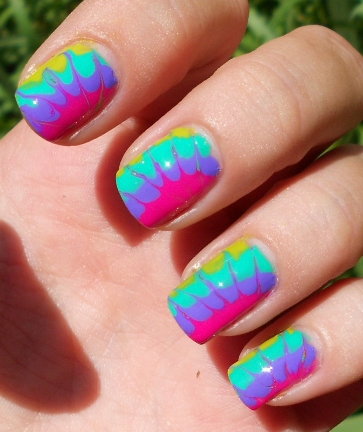 Tye Dye Nail Designs
 The Sugar Cube NOTD Tie Dyed and Hot as Hell