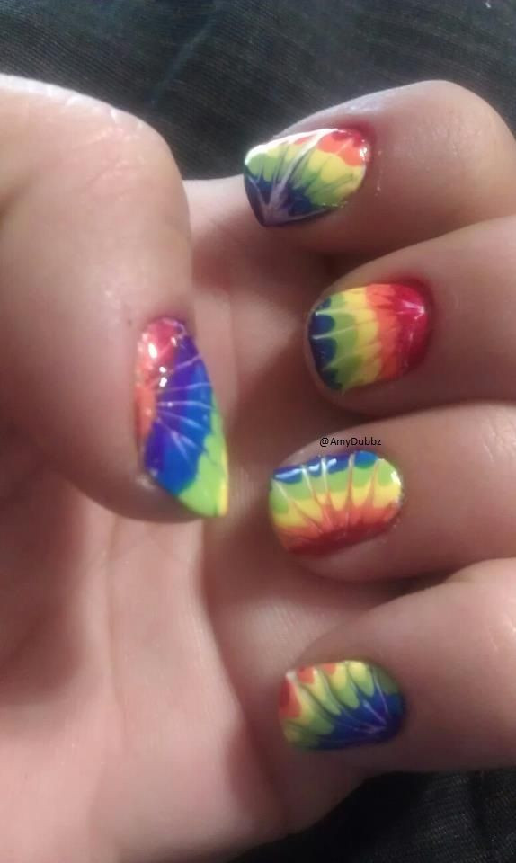Tye Dye Nail Designs
 I m amused would probably pick different colors though