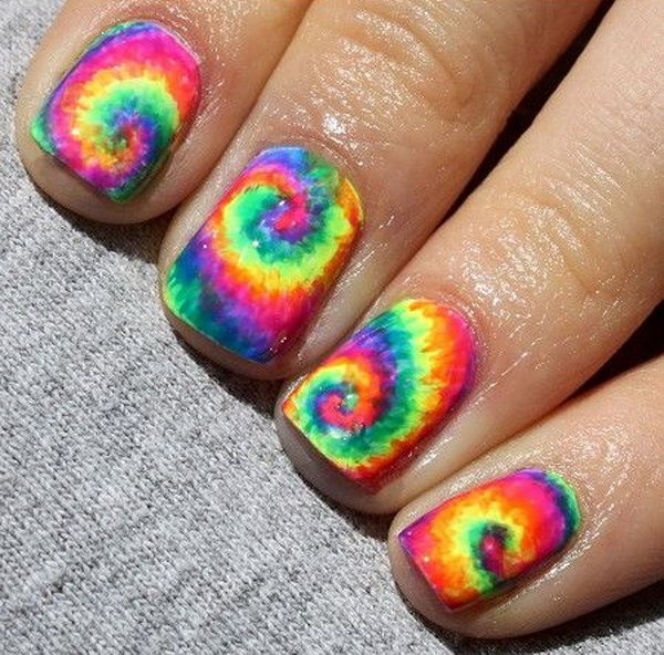 Tye Dye Nail Designs
 Pretty Neon Nail Art Designs for Your Inspiration Noted List