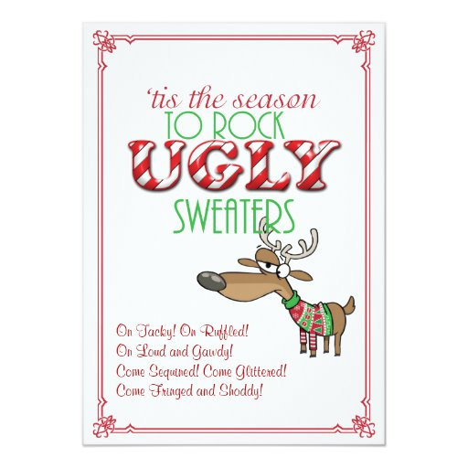 Ugly Christmas Sweater Quotes
 Rock Ugly Sweaters Holiday Party Invitation