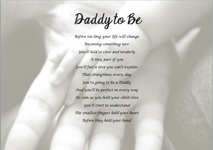 Unborn Baby Quotes For Daddy
 DADDY TO BE poem Laminated Gift