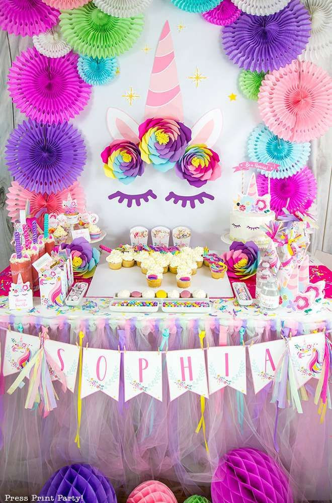 Unicorn And Rainbow Birthday Party Ideas
 Check out this amazing Unicorn Birthday Party love the