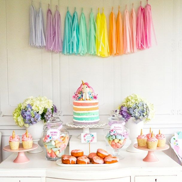 Unicorn And Rainbow Party Ideas
 The cutest pastel rainbow unicorn party ideas