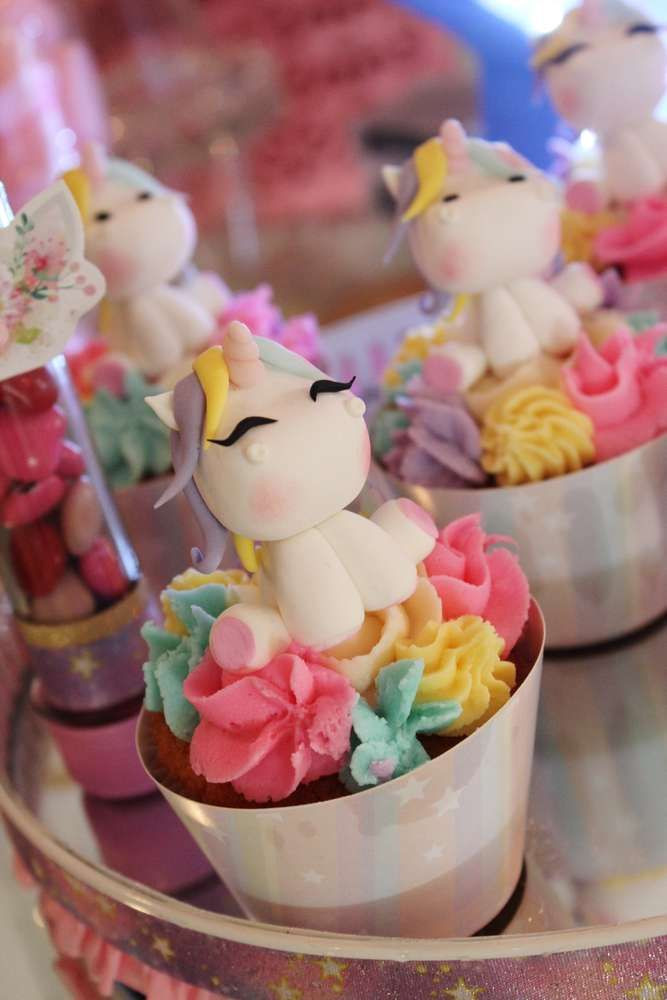 Unicorn Birthday Party Food Ideas Pintrest
 The cupcakes at this Unicorn Birthday Party are soooooo