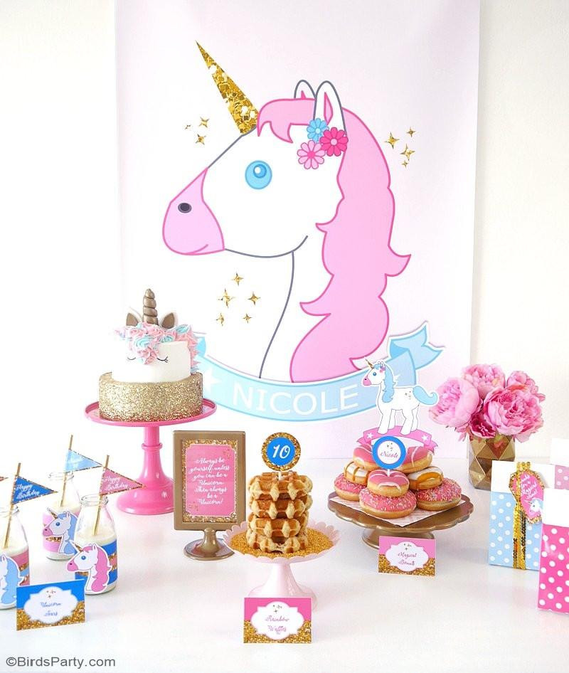 Unicorn Birthday Party Supplies
 Unicorn Birthday Party Printables Supplies