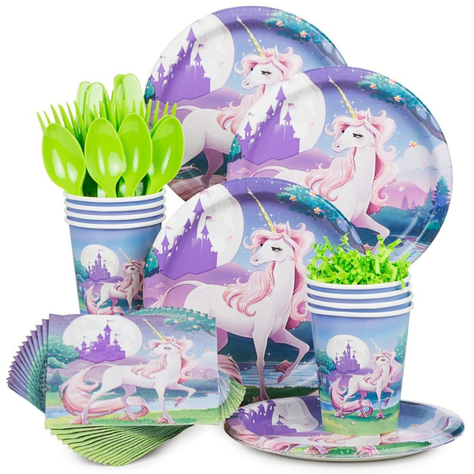 Unicorn Birthday Party Supplies
 Unicorn Fantasy Birthday Party Standard Tableware Kit
