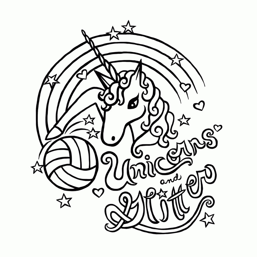 Unicorn Coloring Pages For Girls
 Unicorn Rainbow Coloring Pages Coloring Home