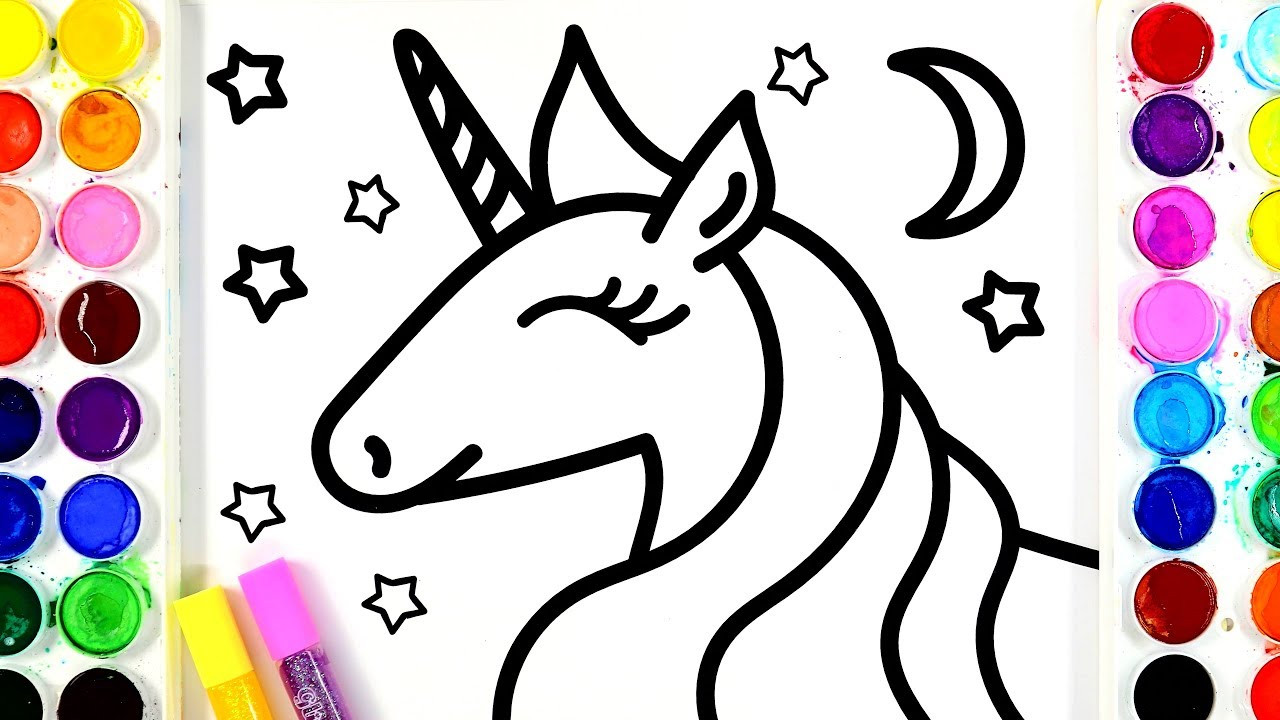 Unicorn Coloring Sheets For Kids
 Coloring and Painting Dreaming Unicorn Coloring Page kids can Learn Coloring with Paint
