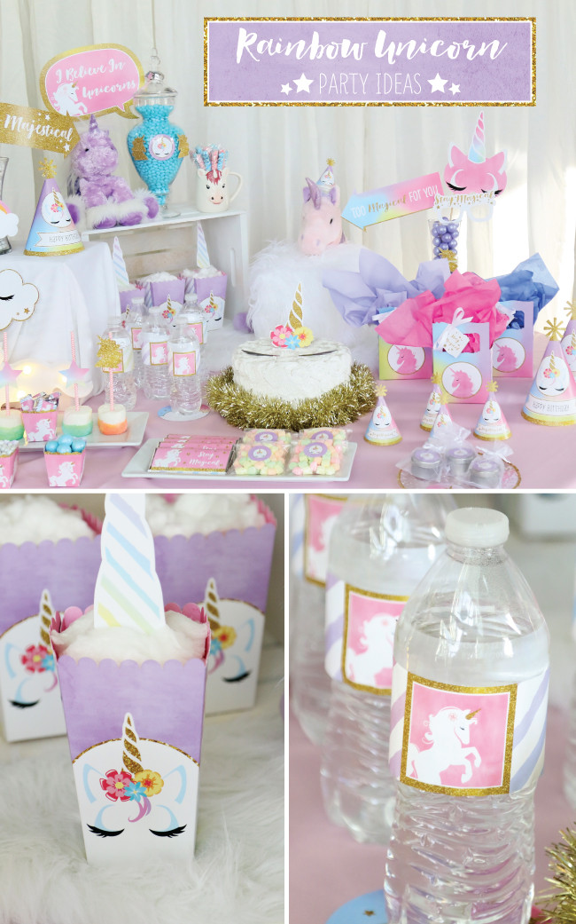 Unicorn Party Decorating Ideas
 Magical Rainbow Unicorn Party Supplies Marshmallow Pop