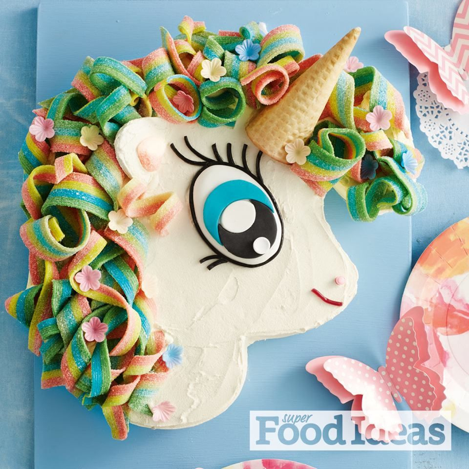 Unicorn Party Food Ideas Pony Tails
 Sally the Rainbow Unicorn Cake in Super Food Ideas