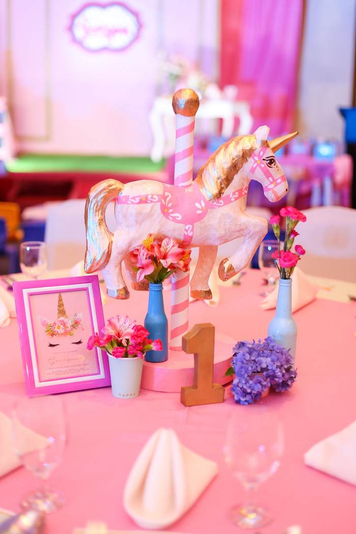 Unicorn Party Table Ideas
 Kara s Party Ideas Flowers Twinkles & Unicorn Birthday
