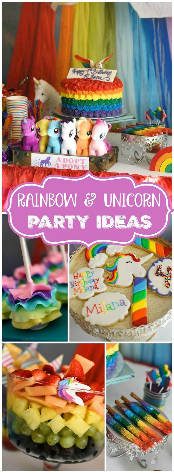 Unicorn Rainbow Party Ideas
 You must see this unicorns and rainbows birthday party