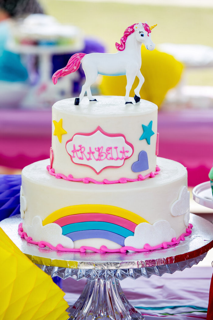 Unicorn Rainbow Party Ideas
 Kara s Party Ideas Rainbow Unicorn Birthday Party