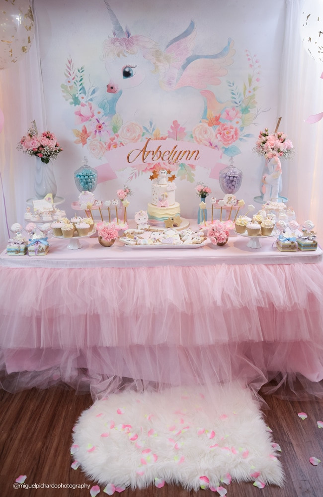 Unicorn Themed Party Ideas
 Baby Unicorn Themed First Birthday Party Pretty My Party