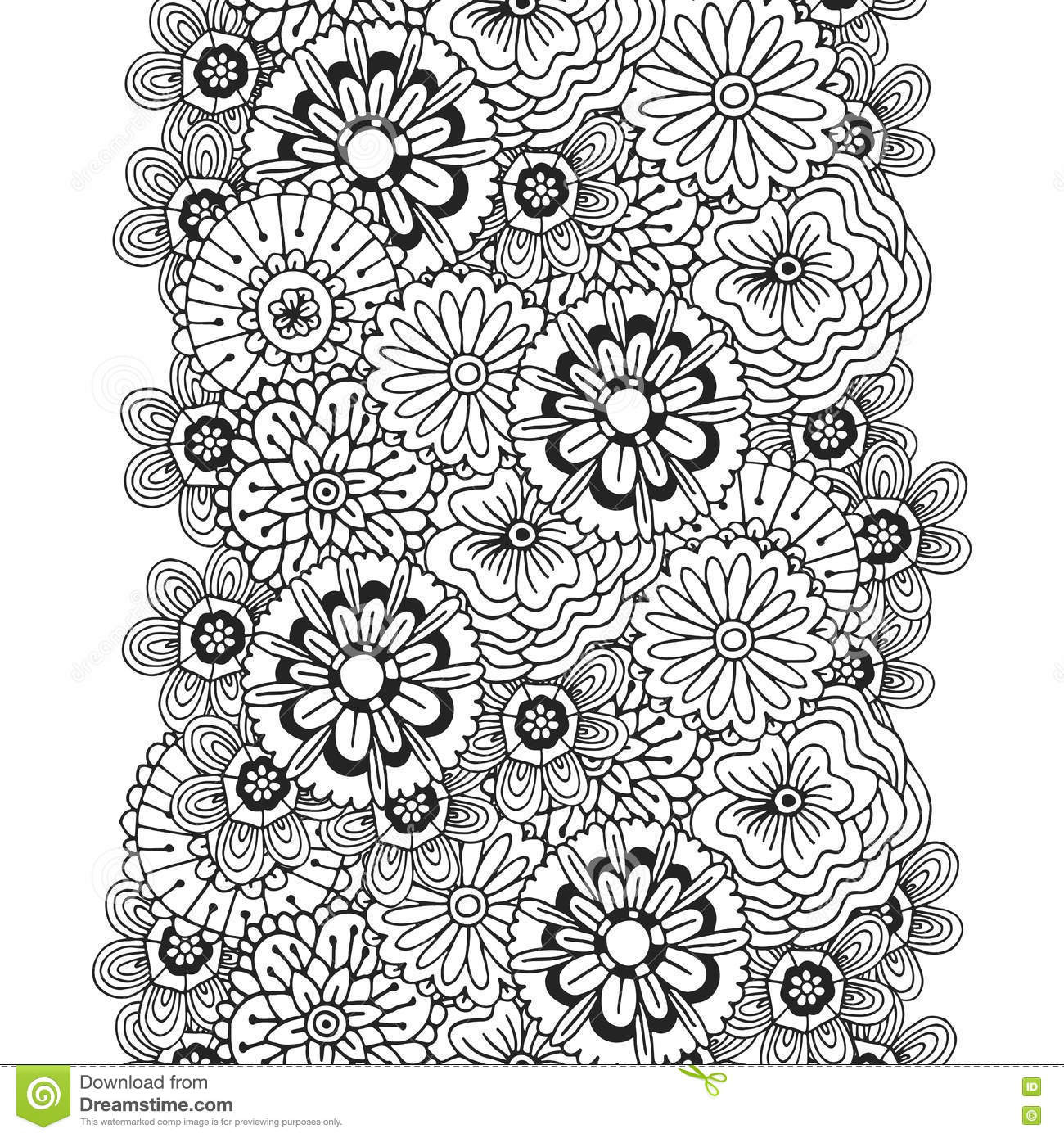 Unique Adult Coloring Books
 Vector Pattern With Abstract Ornament Flowers Adult