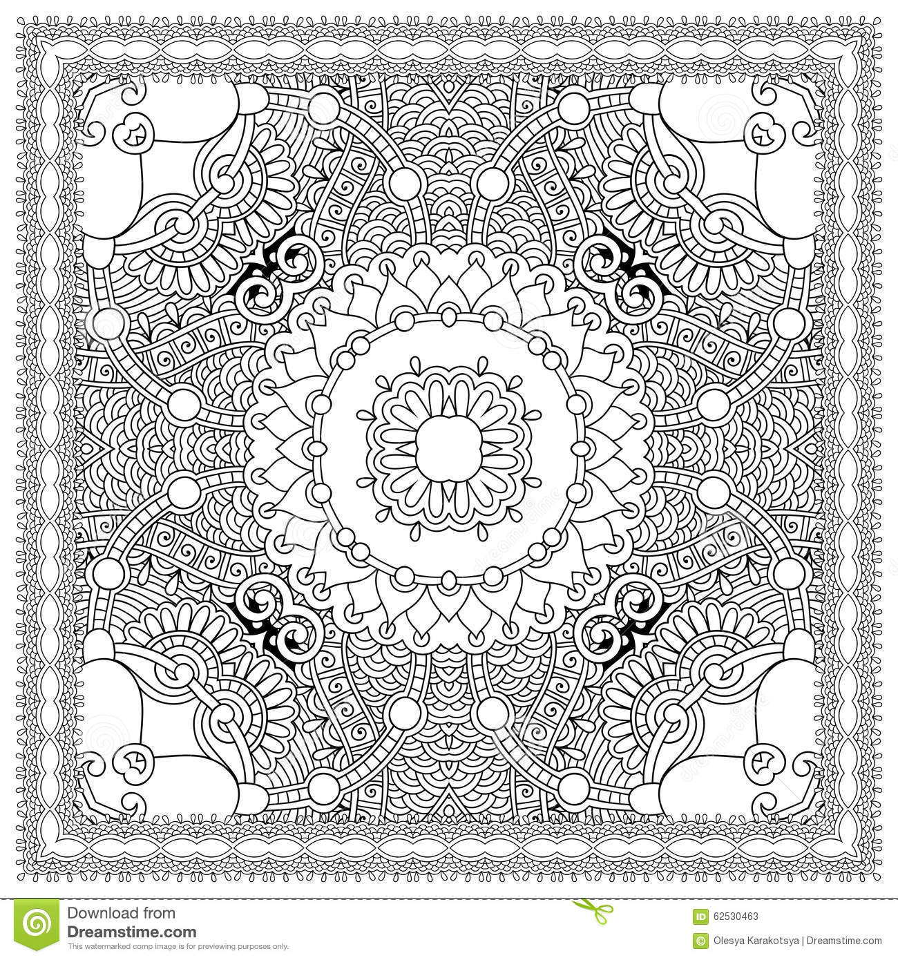 Unique Adult Coloring Books
 Unique Coloring Book Square Page For Adults Stock Vector