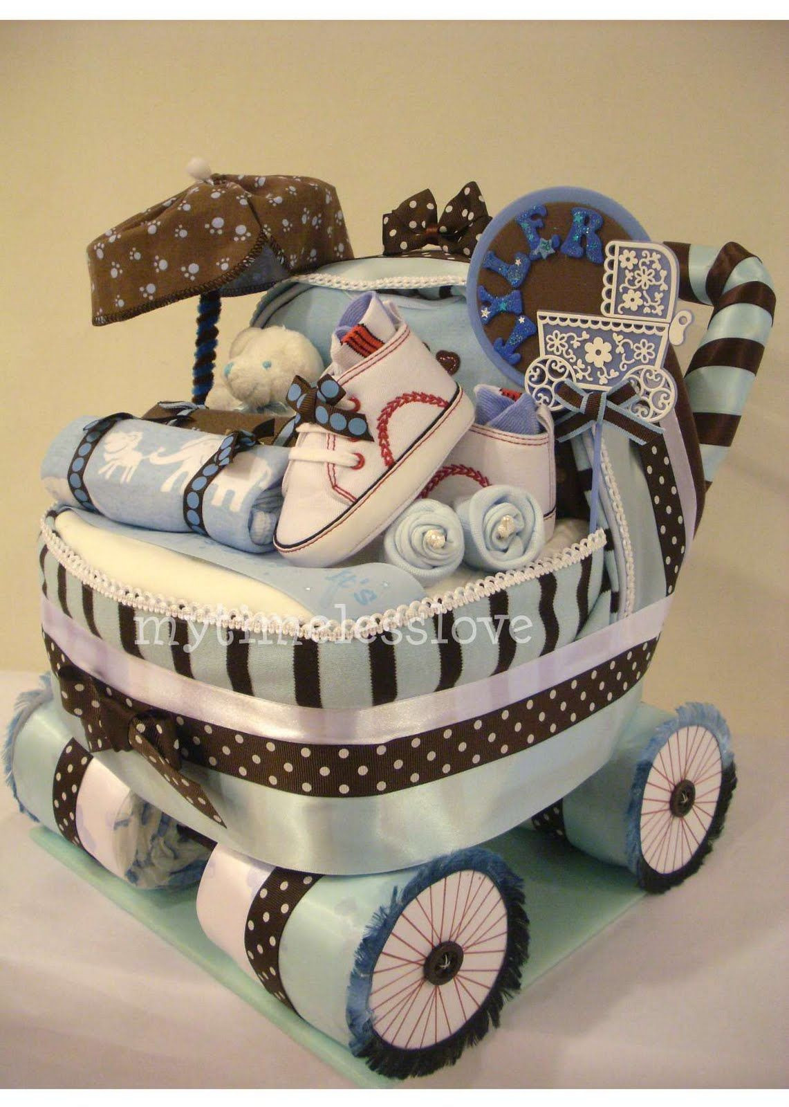 Unique Baby Shower Gift Ideas For Boy
 baby carriage Diaper Cake