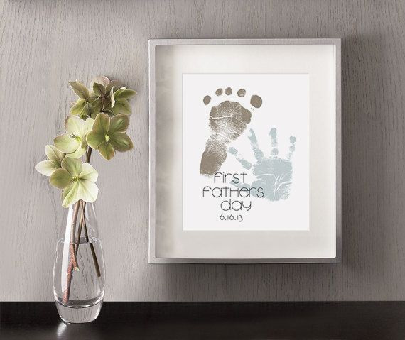 Unique First Father'S Day Gift Ideas
 First Father s Day Art Print Personalized Hand and Foot