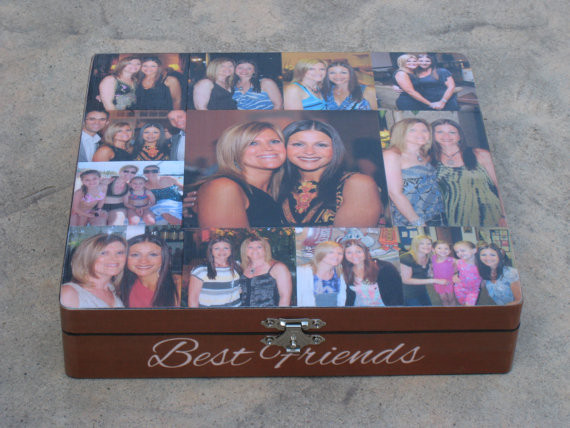 Unique Gift Ideas For Best Friend
 Best Friends Collage Keepsake Box Unique Maid of Honor