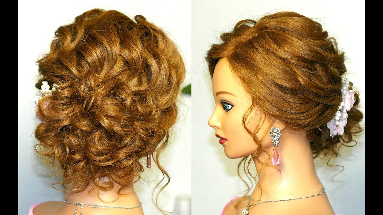 Up Hairstyles For Prom
 Prom wedding hairstyle curly updo for long medium hair