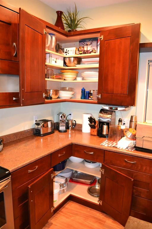 Upper Corner Kitchen Cabinet Ideas
 Kitchen Easy Reach Corners = Zero Watsed Space