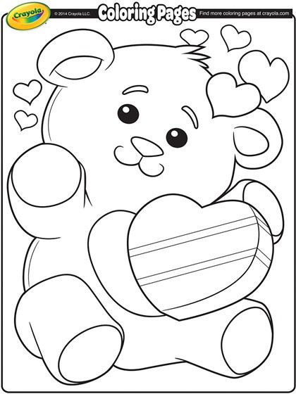 Valentine Coloring Pages For Kids/Printables
 Valentine s Teddy Bear Coloring Page